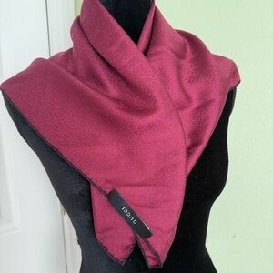 GUCCI Monogram Silk Scarf Burgundy